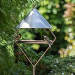 Bird Feeding Hut On Stake - Brushed Aluminium 8 Bird Feeding Hut On Stake - Brushed Aluminium -Sapling Vibe Sales Store pr2000034007 card4 lg