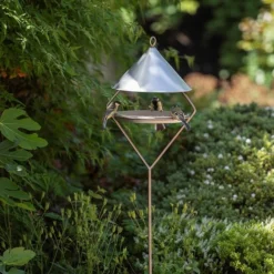 Bird Feeding Hut On Stake - Brushed Aluminium 9 Bird Feeding Hut On Stake - Brushed Aluminium -Sapling Vibe Sales Store pr2000034007 card5 lg