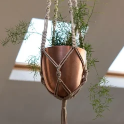 Macrame Hanger With Brushed Copper Pot -Sapling Vibe Sales Store pr2000038572 card4 lg