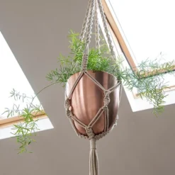 Macrame Hanger With Brushed Copper Pot -Sapling Vibe Sales Store pr2000038572 card5 lg